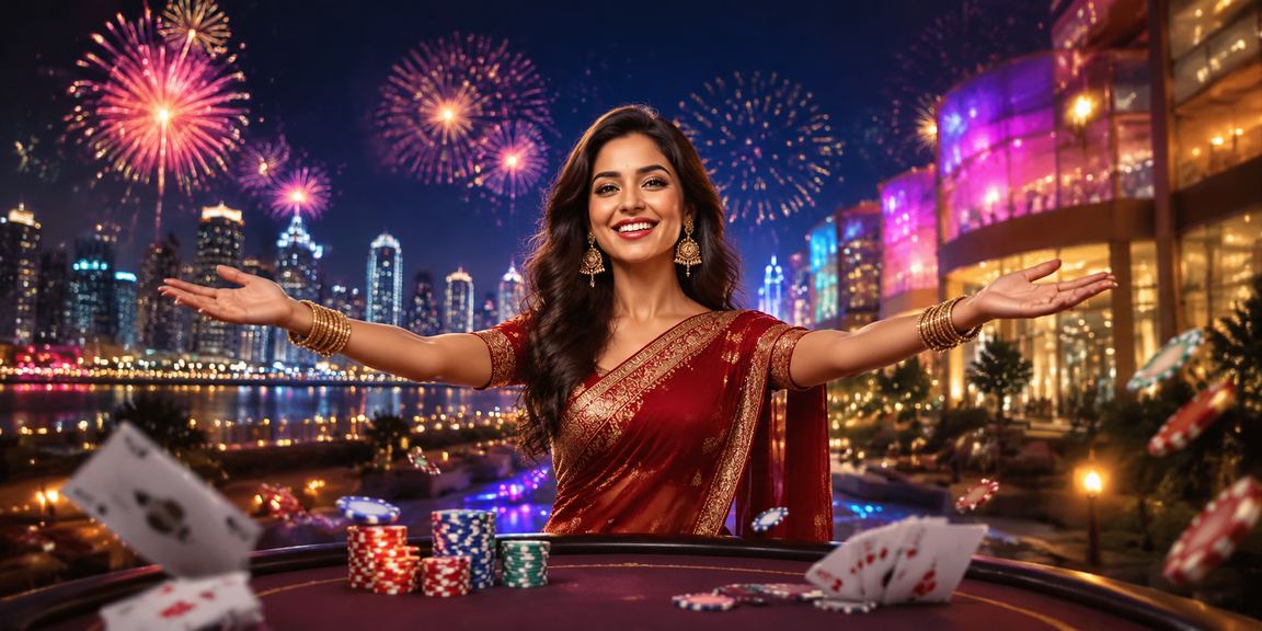 Neon lights highlight poker and slot gaming lounge in Mumbai's Bandra district